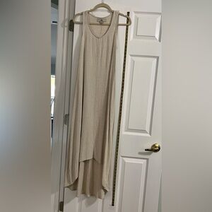 Thread & Supply Cream Linen hi lo maxi dress